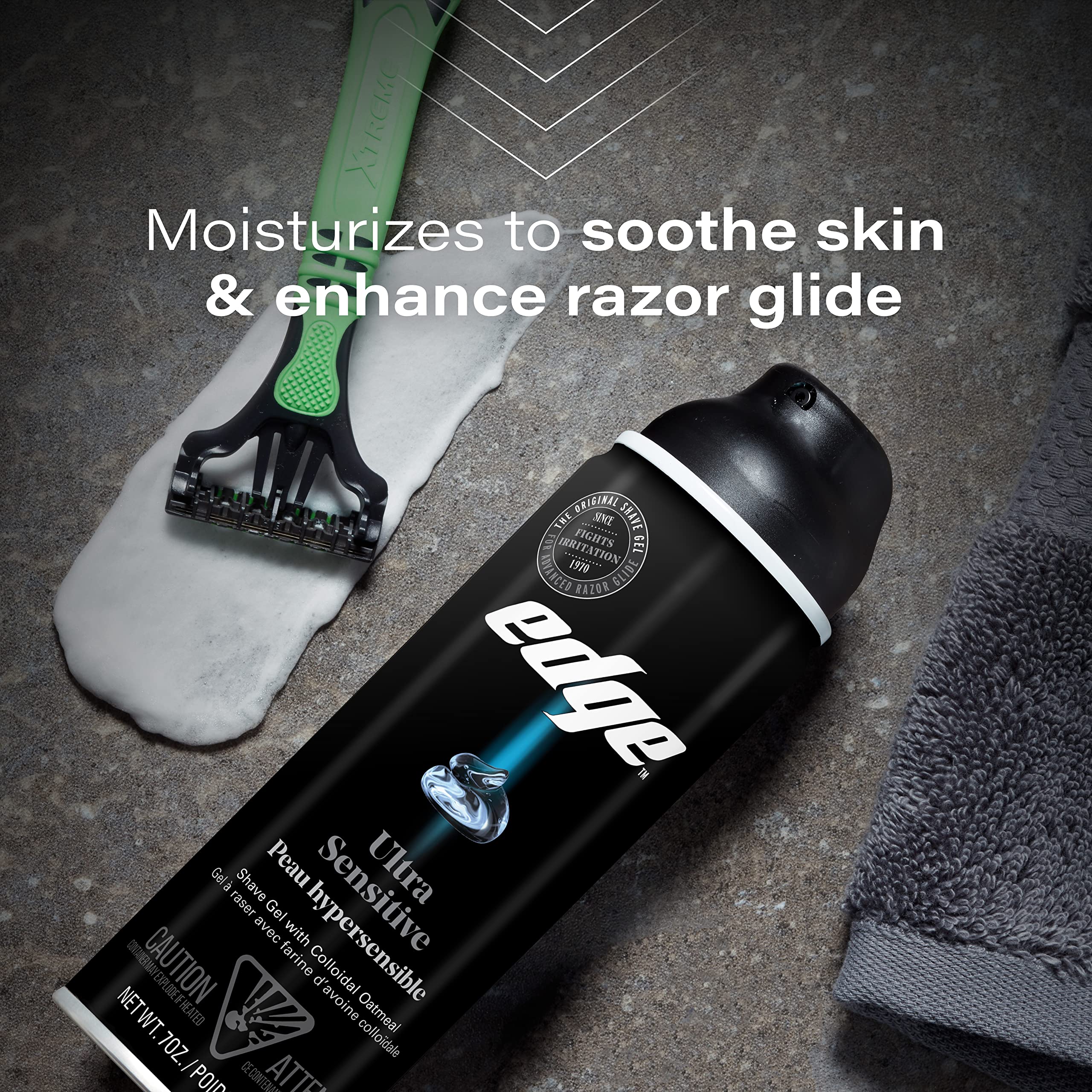 Ultra Sensitive Shave Gel Men Shave Gel by Edge, 7 Ounce